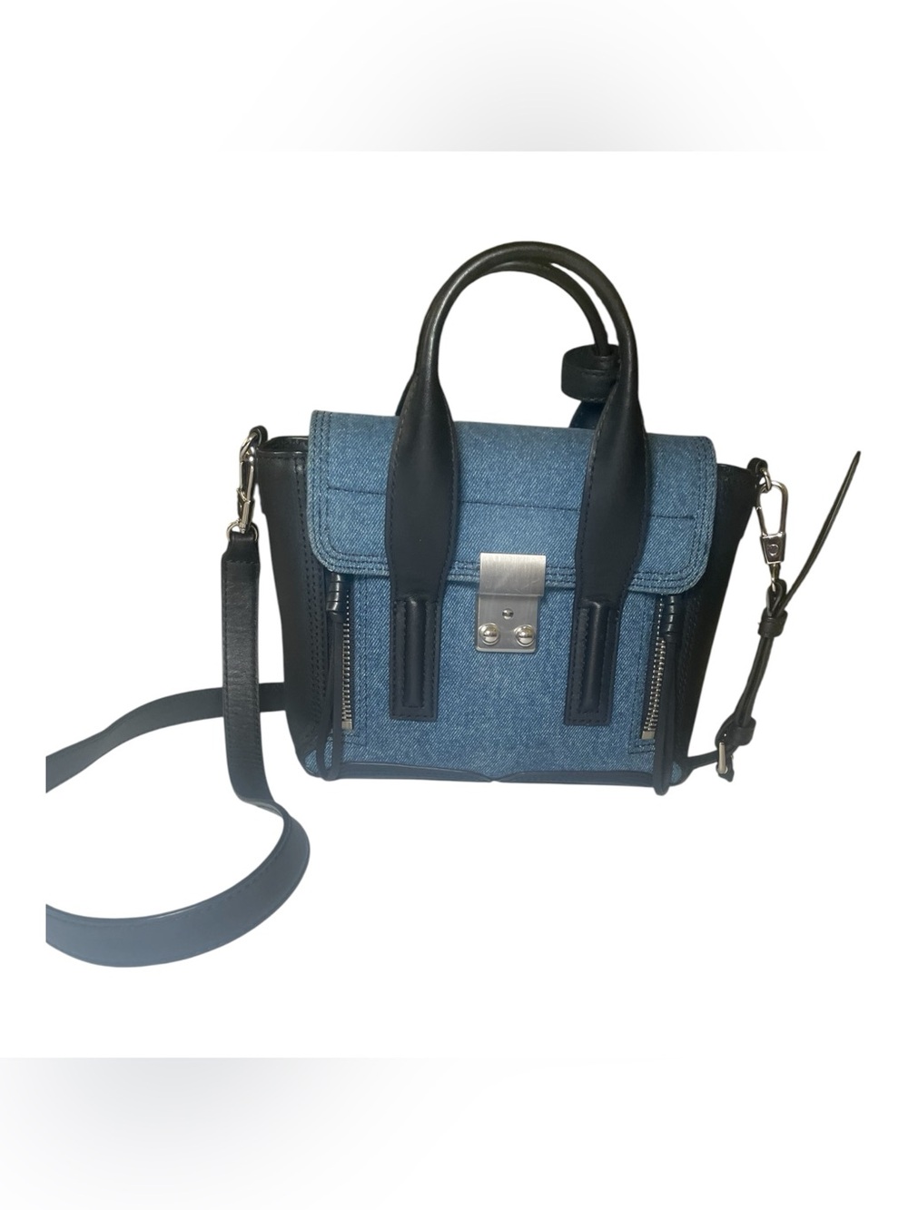 3.1 Phillip Lim Pashli Mini Satchel Denim & Leather Crossbody Bag